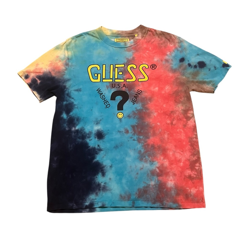 GUESS X CHINATOWN MARKET SMILEY TIE DYE VINTAGE STYLE GRAPHIC TEE SHIRT MENS M